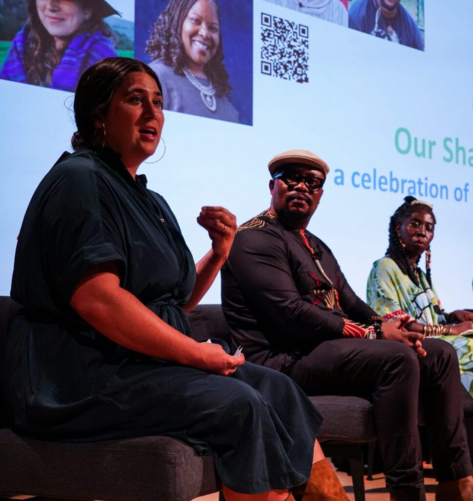Alyssa Ravasio, CEO, Hipcamp, Adams Cassinga, Queen Quet of the Gullah Geechee Nation at Half-Earth Day
